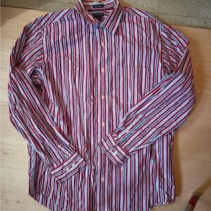 Striped Red and White Men's Shirt